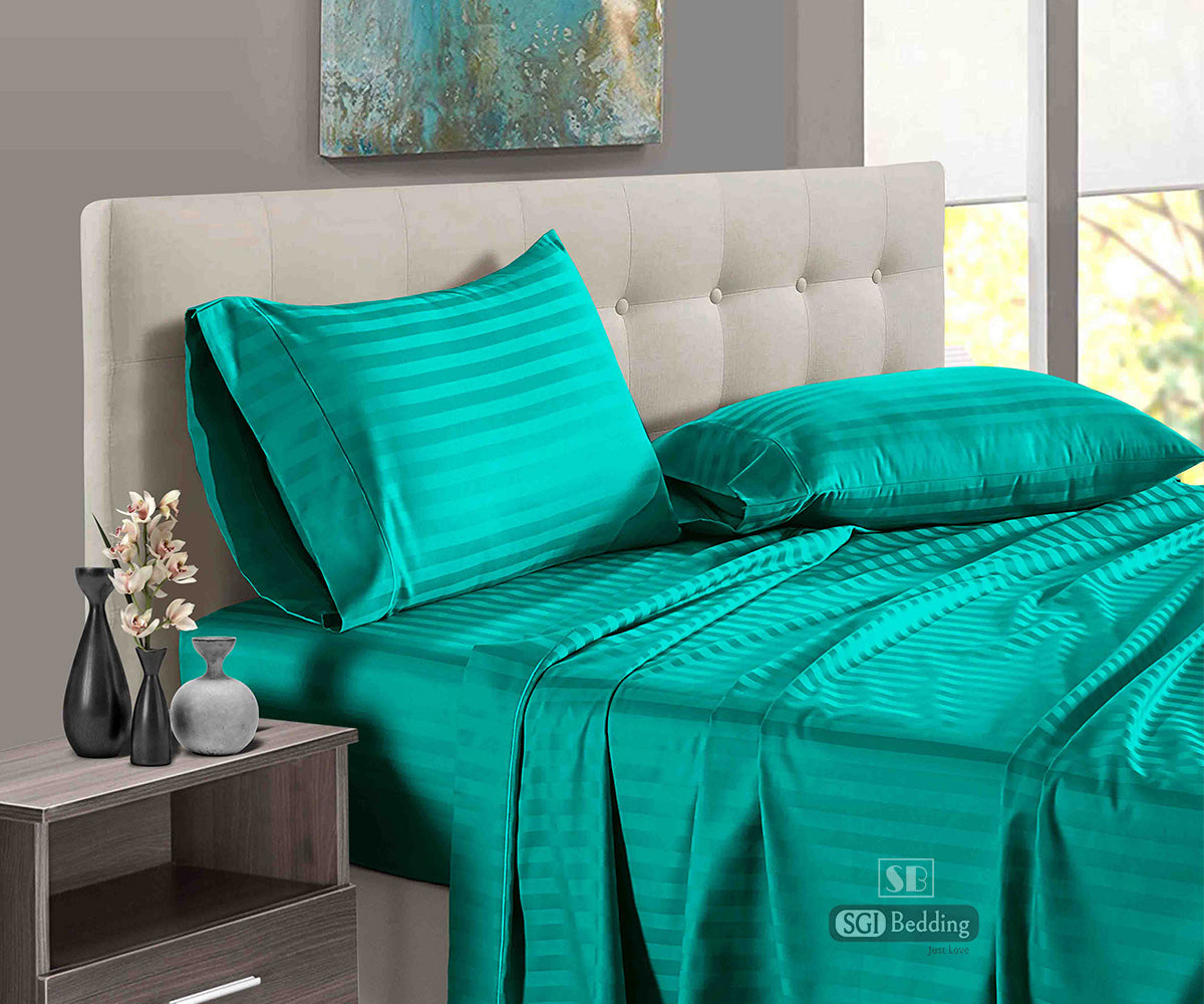 Turquoise Green Striped Sheet