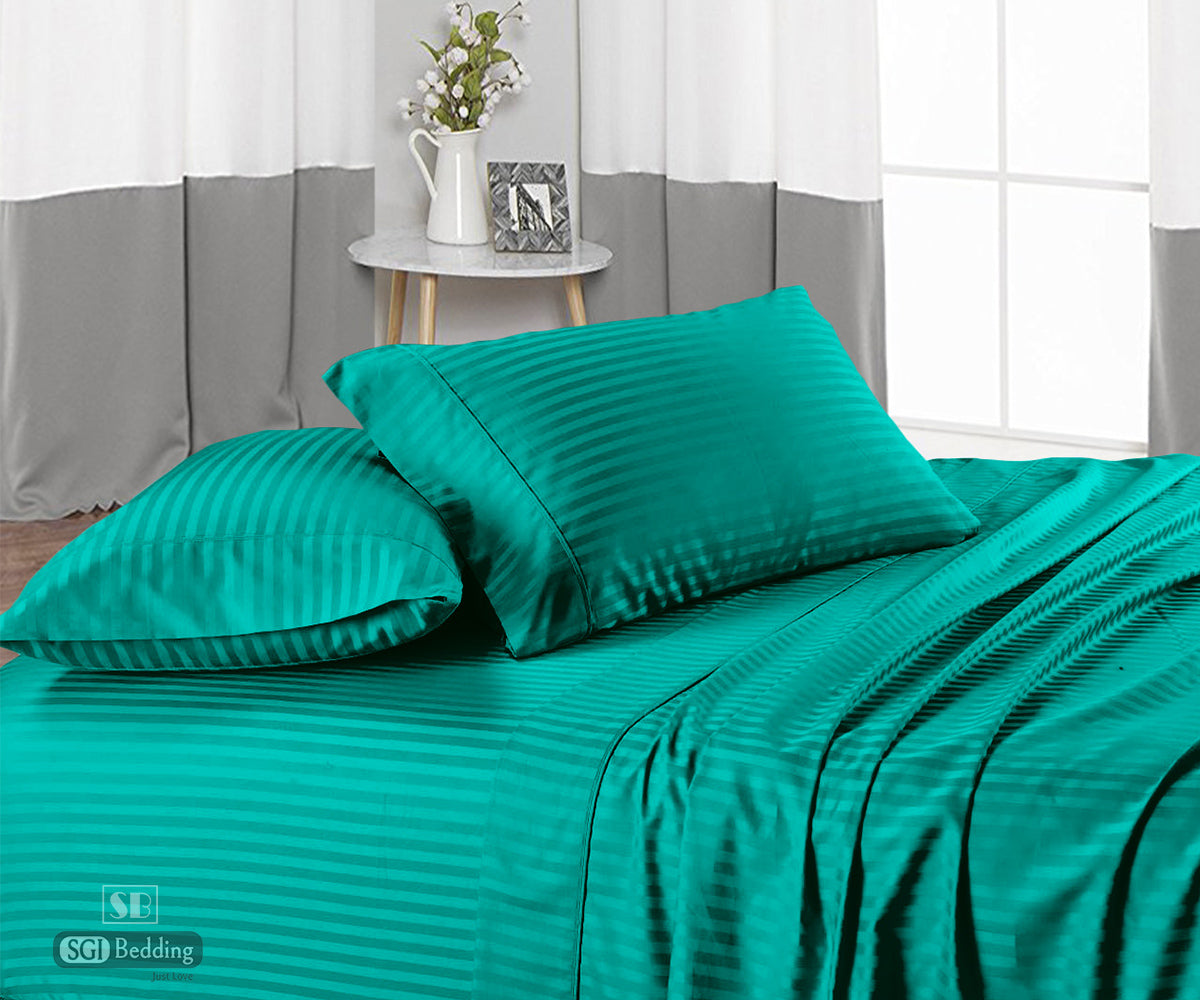 Turquoise Green Stripe Sheet Set