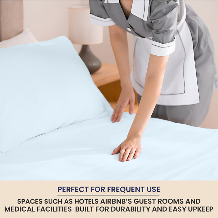 Bulk Microfiber Flat Bed Sheets – Hotel Flat Sheets 6 & 12 Pack