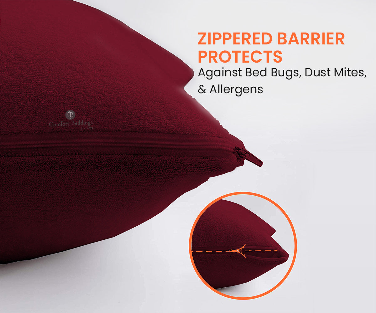 Waterproof Burgundy Pillow Protectors