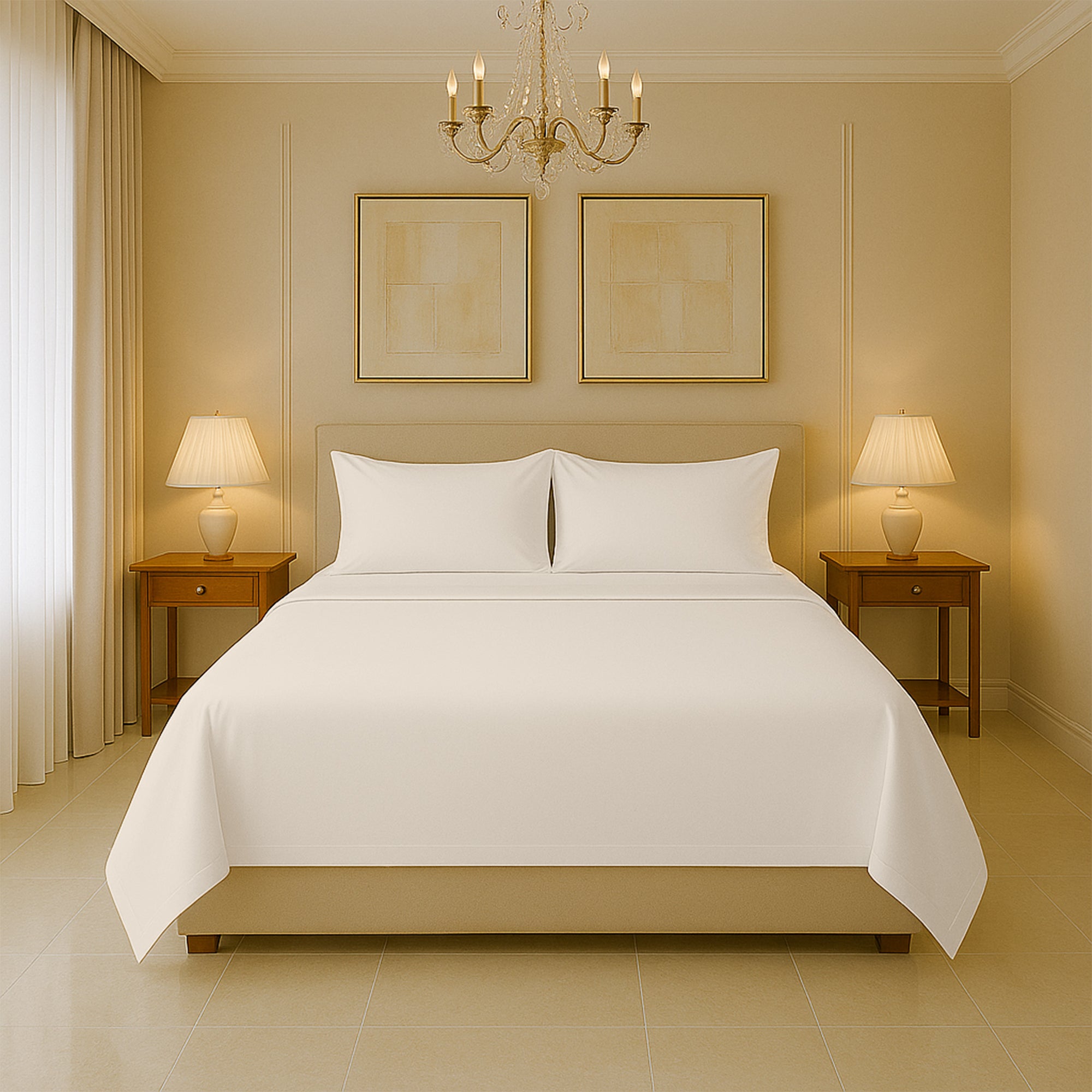 SGI Bedding 600 thread count King sheet set in ivory