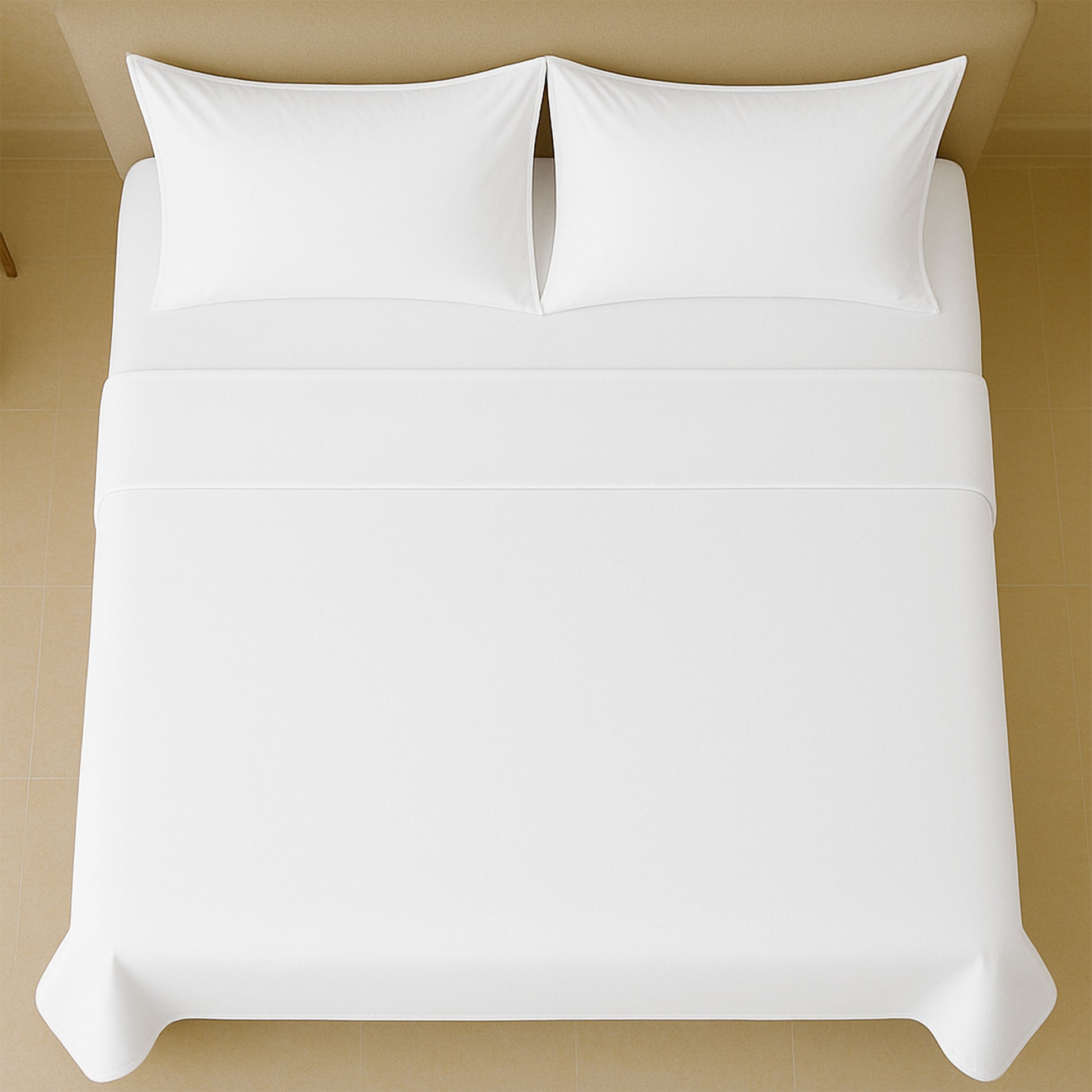 Luxury Sateen queen bed sheets neatly folded on bed