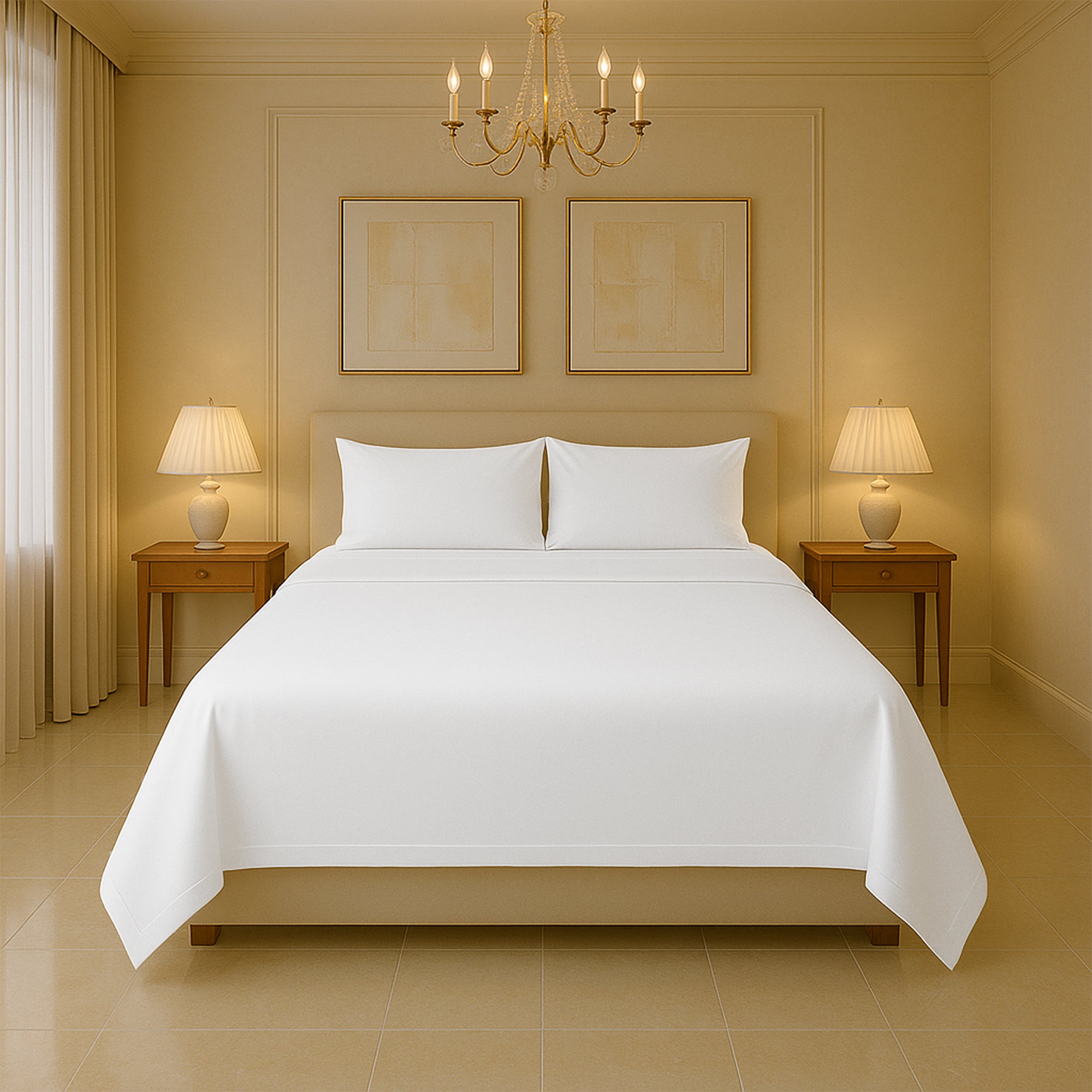 SGI Bedding 400 thread count cotton sheet set with flat sheet, fitted sheet, and pillowcases