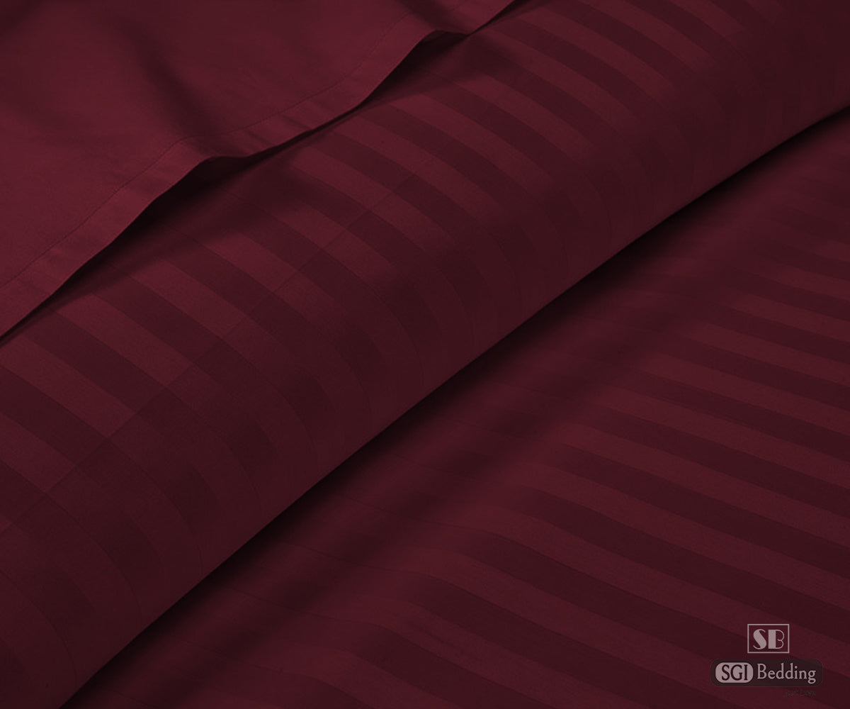 Wine Stripe Flat Sheets