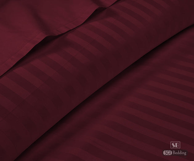 Wine Stripe Flat Sheets