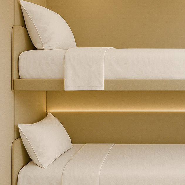 400 TC fitted sheets for RV beds with durable deep pockets
