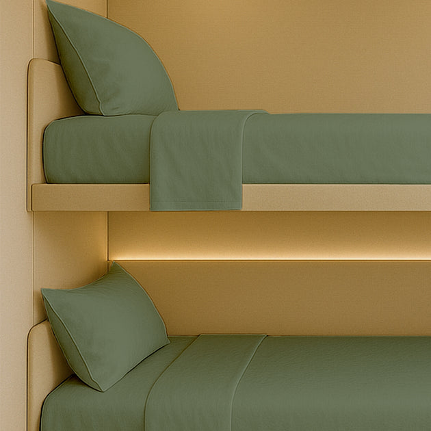 400 TC fitted sheets for RV beds with durable deep pockets
