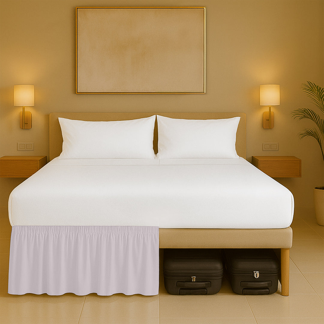 Microfiber wrap-around bed skirt easy to put on full beds