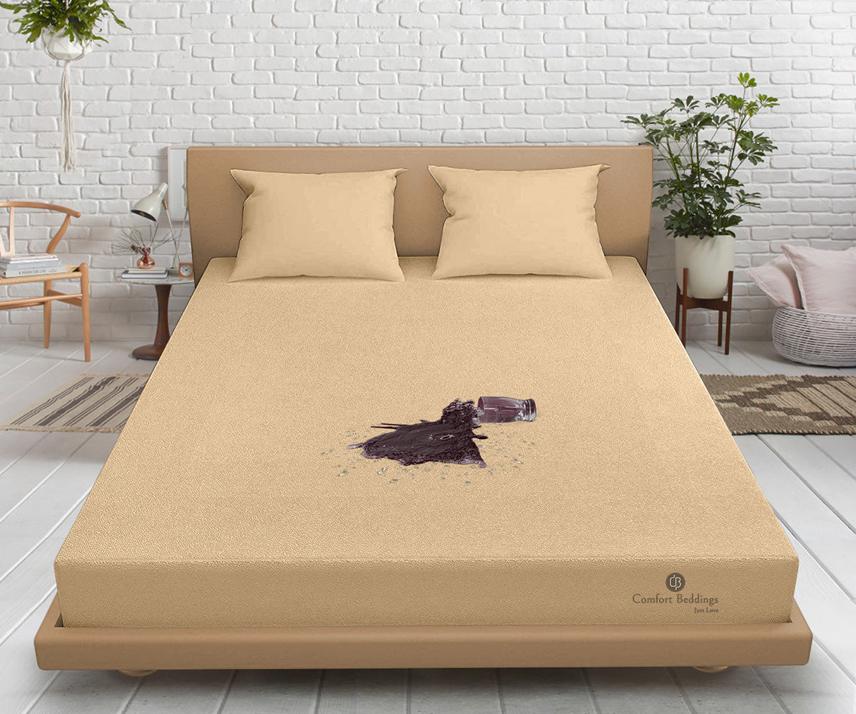 Taupe Terry Waterproof Mattress Protector