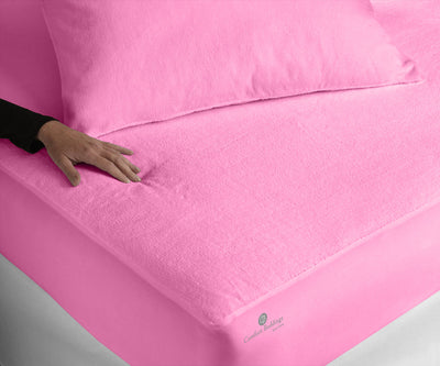 Pink Terry Waterproof Mattress Protector