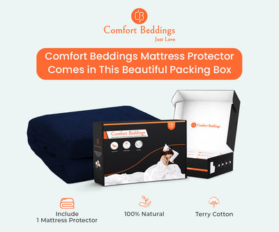 Best Navy Blue Terry Round Bed Mattress Protector