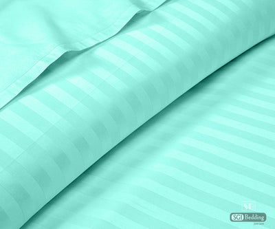Aqua Green Stripe Flat Sheet
