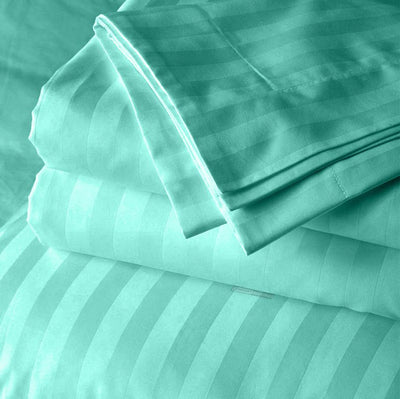 Aqua blue 20x54 stripe body pillow cover