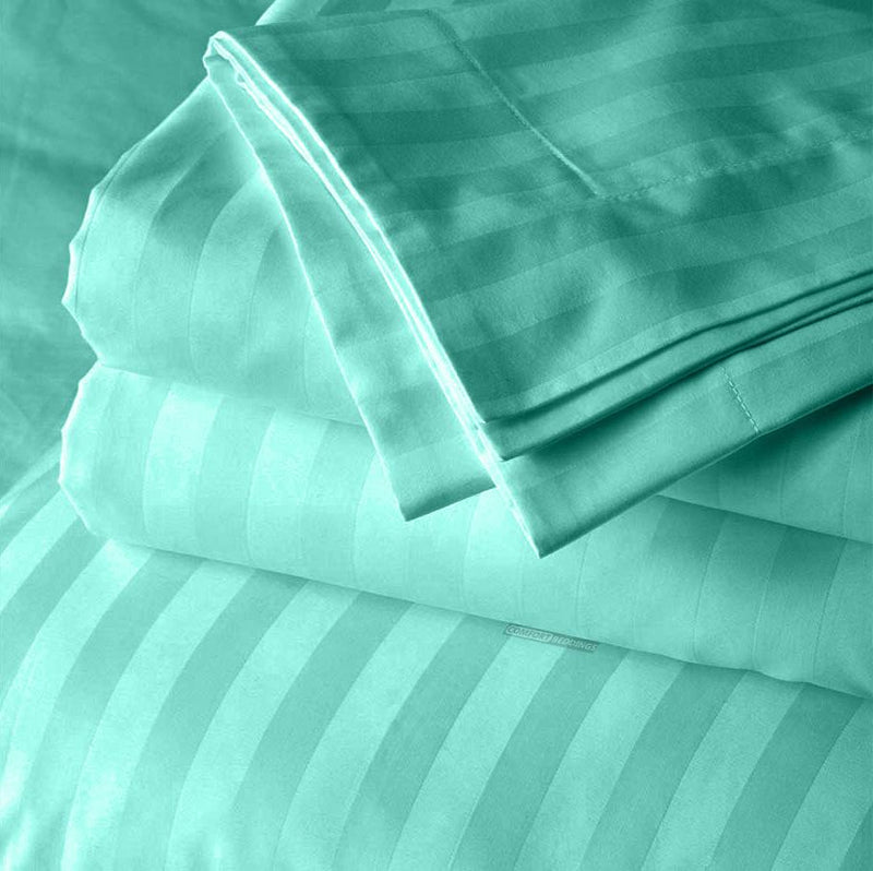 Aqua blue stripe body pillow cover