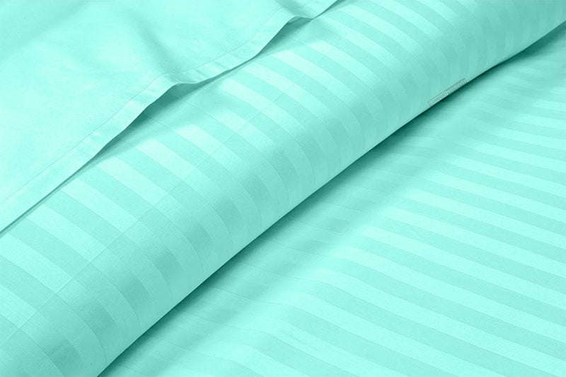 Aqua Blue Stripe Split King Sheets
