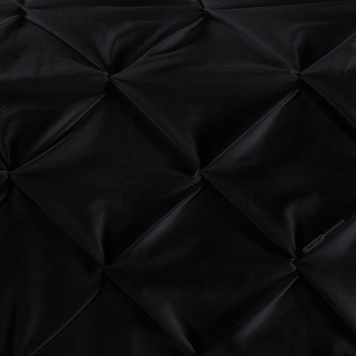 Luxury Black Pinch Bed Runner Set