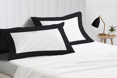 black with white Two Tone Pillowcases Egyptian Cotton