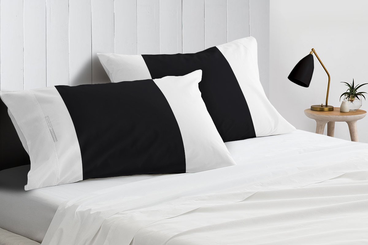 Egyptian Cotton Black - white contrast pillowcases