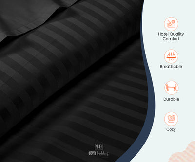 LUXURY BLACK STRIPE PILLOWCASES