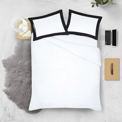 black with white Two Tone Pillowcases Egyptian Cotton