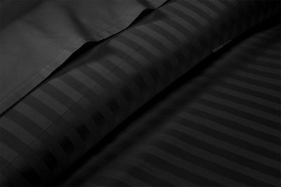 Black Stripe Split King Sheets Set