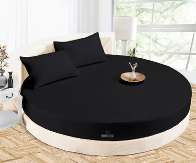 Luxury Black Round Bed Sheets 100% Egyptian Cotton