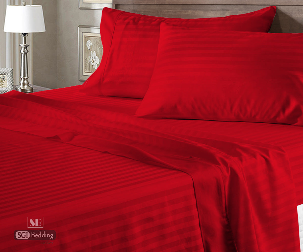 Blood-red Stripe Waterbed Sheets