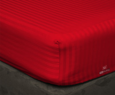 Luxury Blood Red Stripe Fitted Sheets
