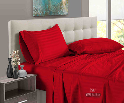 Blood Red Striped Sheets