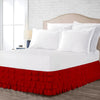 Blood Red Waterfall Ruffled Bed Skirt