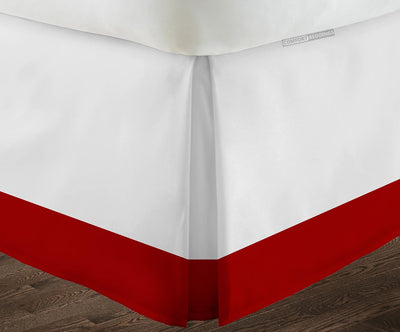 Luxury Blood Red Two Tone Bed Skirt
