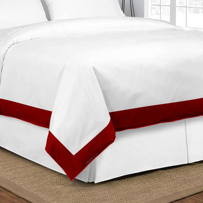 Egyptian Cotton Blood Red Two Tone Duvet Cover