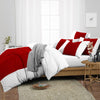 Luxury Blood Red contrast Colour Bar Duvet Cover