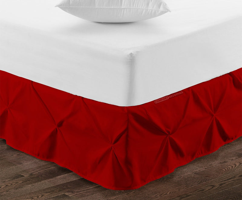 Blood Red Pinch Bed Skirt 