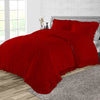 Blood red Trimmed Ruffle Duvet Cover