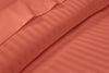 Brick red Stripe Split King Sheets Set