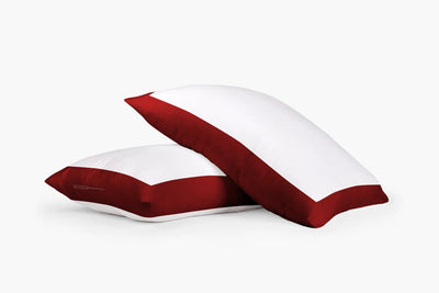 Luxury burgundy - white Two tone pillow cases