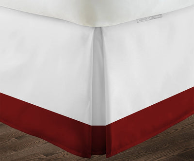Luxury Burgundy Two Tone Bed Skirt