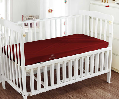 Burgundy Fitted Crib Sheets