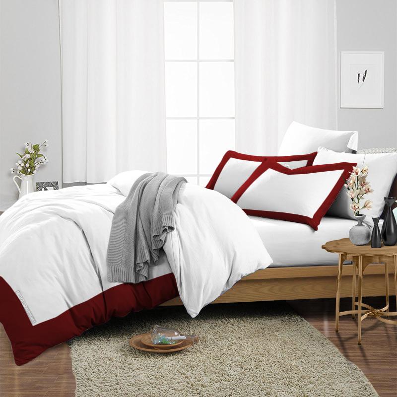 Trendy Burgundy Two Tone Duvet Cover