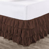 chocolate multi ruffled bed skirt