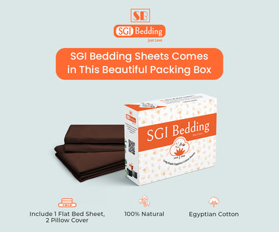 Luxury Chocolate Flat Sheets 100% Egyptian Cotton