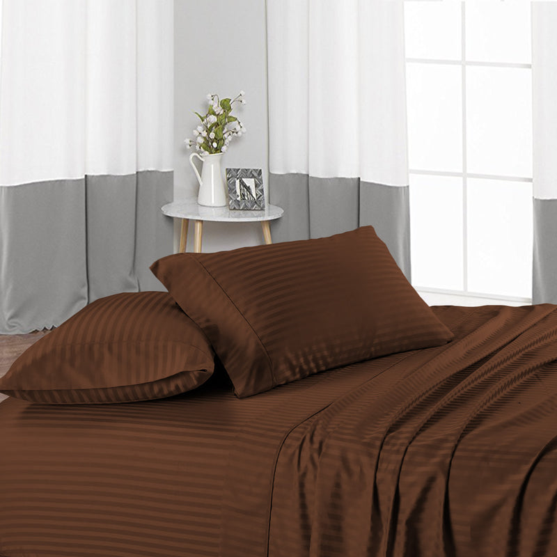 Chocolate Stripe Waterbed Sheets