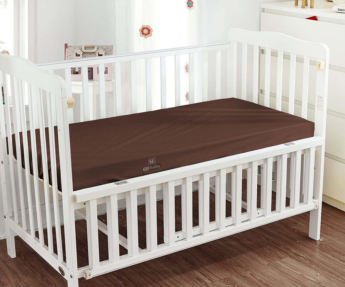 CHOCOLATE BROWN FITTED CRIB SHEETS