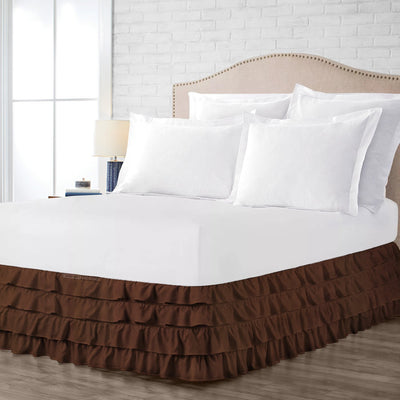 Chocolate Waterfall Ruffled Bed Skirt