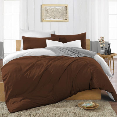 Chocolate Reversible Duvet Cover Set