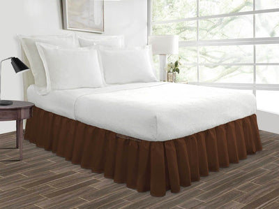 Luxury Chocolate Ruffled Bed Skirt