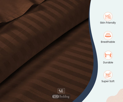 Chocolate Stripe Waterbed Sheets Set