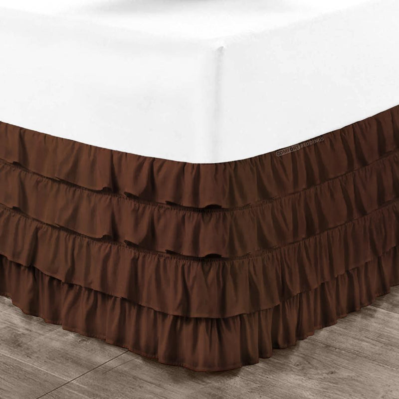 Chocolate Waterfall Ruffled Bed Skirt  