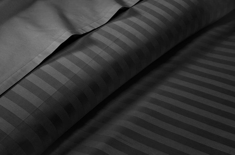 Dark Grey Stripe Split King Sheets